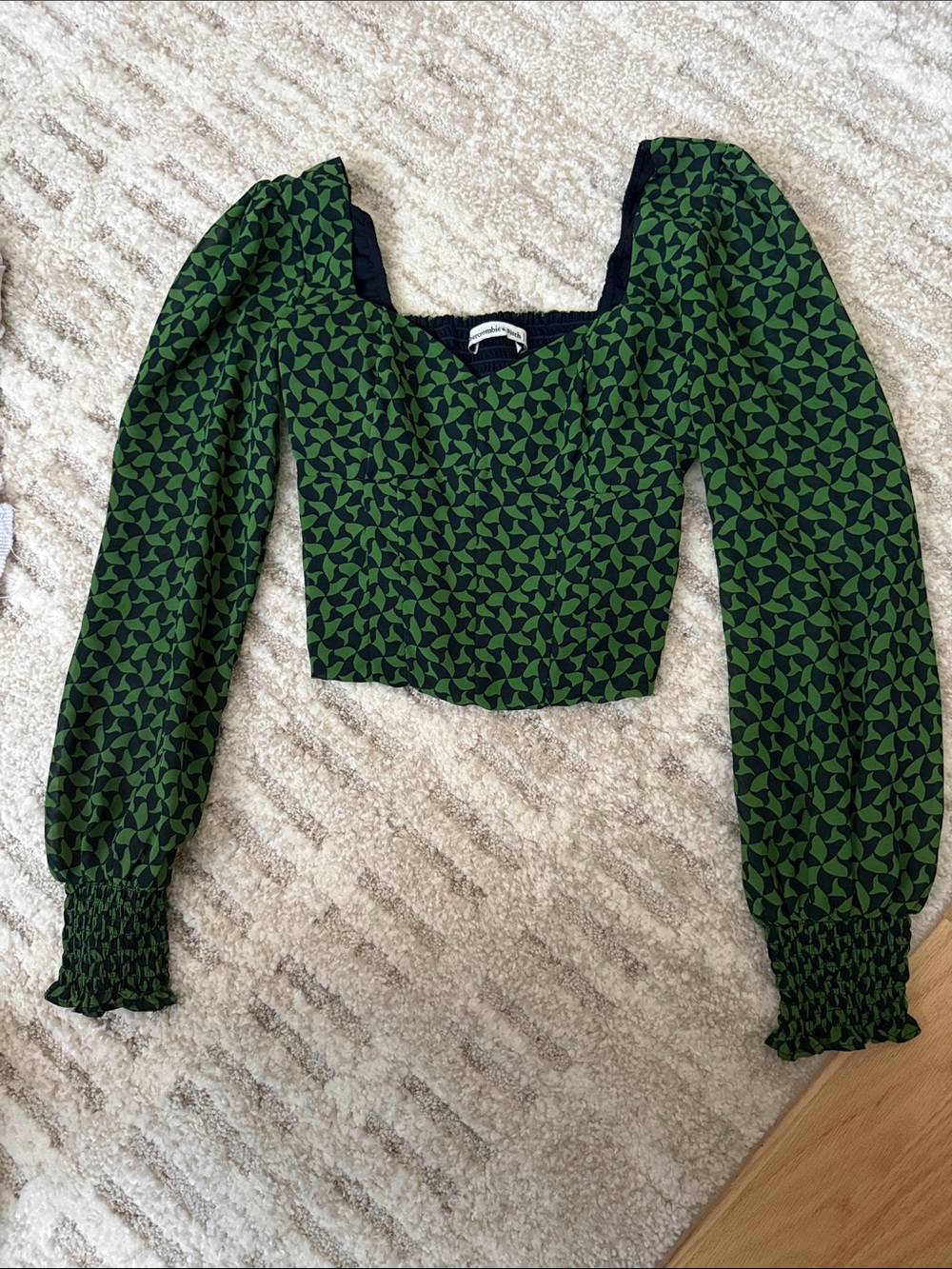 abercrombie cropped corset style polyester top